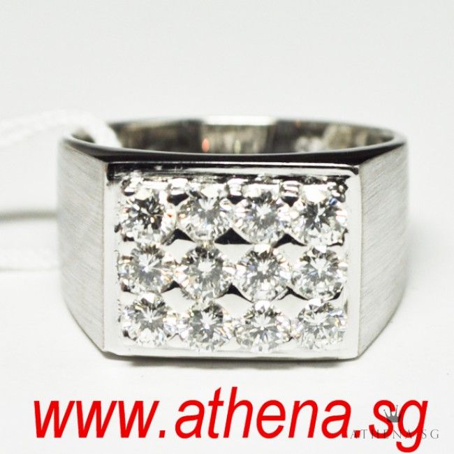 18K WG DIAMOND RING D12-1.20CTS 11.32G (SIZE 16)