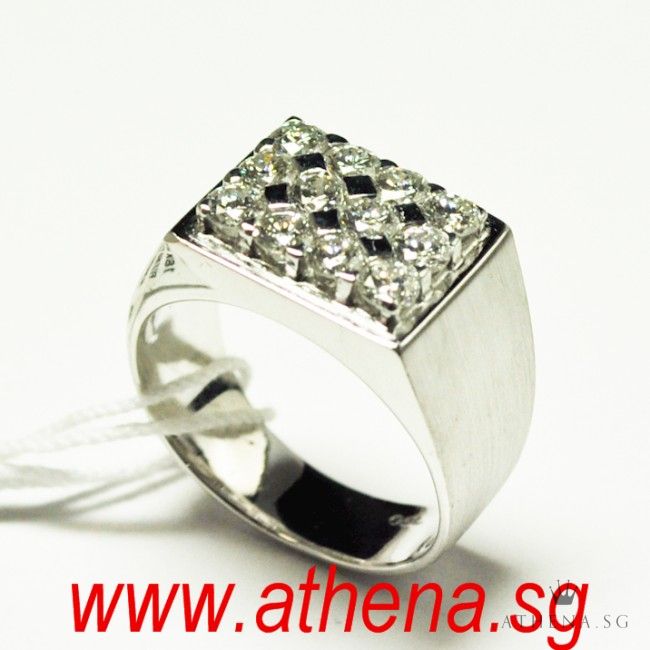 18K WG DIAMOND RING D12-1.20CTS 11.32G (SIZE 16) - Image 2