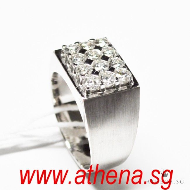 18K WG DIAMOND RING D12-1.20CTS 11.32G (SIZE 16) - Image 3