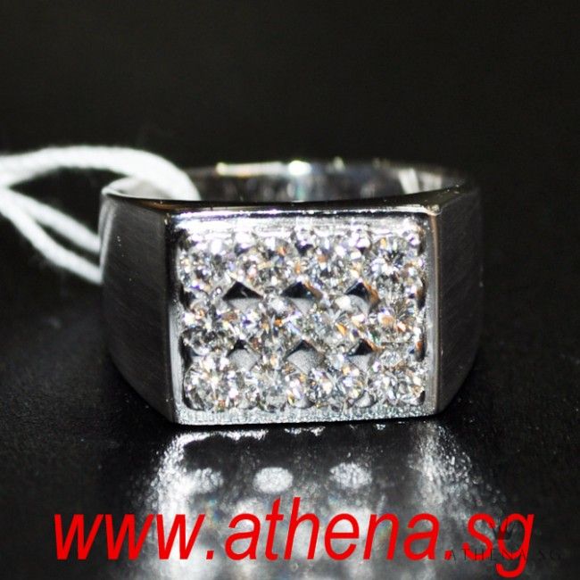 18K WG DIAMOND RING D12-1.20CTS 11.32G (SIZE 16) - Image 4