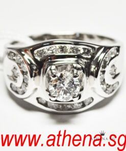 Alternative view of 18K WG FANCY DESIGN DIAMOND RING D1-0.50CTS D26-0.55CTS 5.22G [SIZE 15]