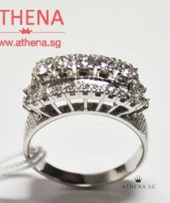 Alternative view of 18K WG FANCY DESIGN DIAMOND RING D5-0.625CTS D28-0.50CTS 7.40G [SIZE 21.5]