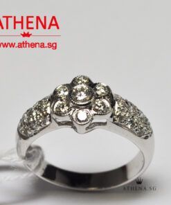 Alternative view of 18K WG FLOWER DESIGN RING D27-0.40CTS 3.10G [SIZE 10]