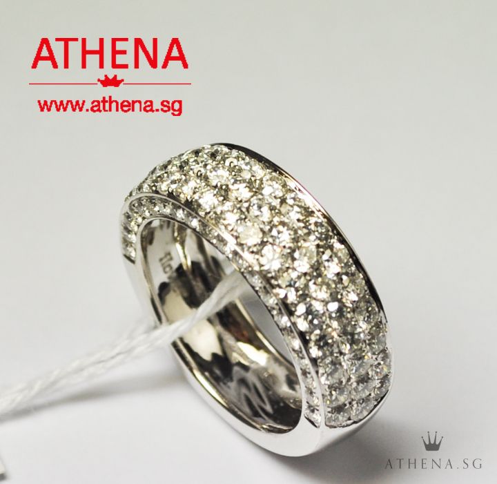 18K WG DIAMOND RING D92-2.00CTS 4.99G (SIZE 13) - Image 3