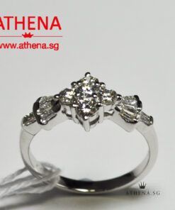 Alternative view of 18K WG RIBBON DIAMOND RING D5-0.35CTS TD8-0.15CTS 2.38G [SIZE 10]