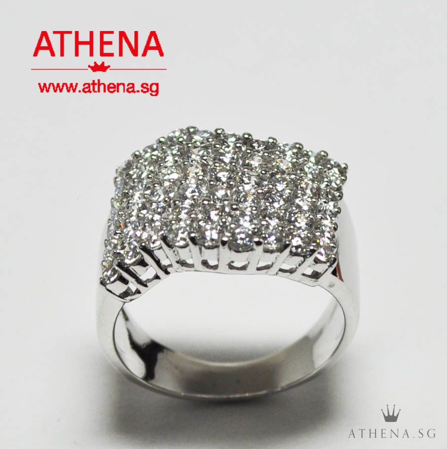 18K WG DIAMOND RING D54-1.40CTS 6.88G (SIZE 12) - Image 3