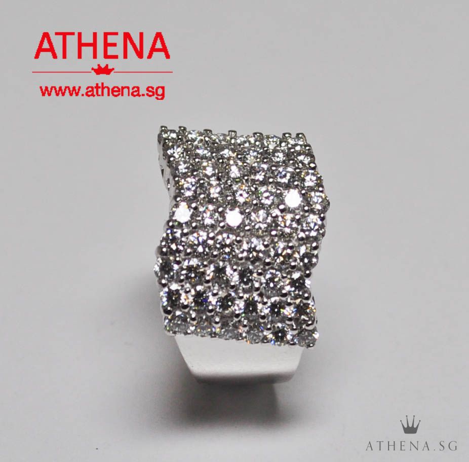 18K WG DIAMOND RING D54-1.40CTS 6.88G (SIZE 12) - Image 4