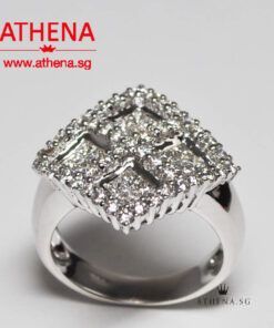 Alternative view of 18K WG DIAMOND RING D45-0.90CTS TD16-0.50CTS 8.53G (SIZE 12.5)