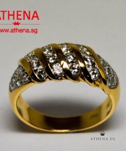 Alternative view of 20K YG DIAMOND RING D32-1.00CTS 5.51G (SIZE 13)
