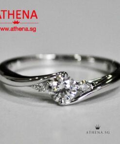 18K WG DIAMOND RING D1-0.30CTS D2-0.07CTS 3.32G (SIZE 16)