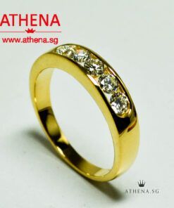 20K YG DIAMOND RING D5-0.40CTS 4.59G (SIZE 13.5)