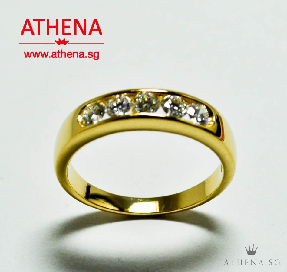 20K YG DIAMOND RING D5-0.40CTS 4.59G (SIZE 13.5) - Image 3
