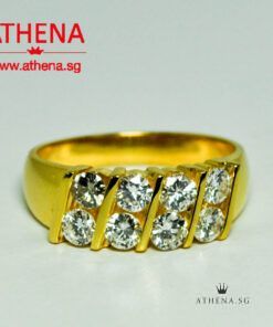 Alternative view of 20K YG SLASH DESIGN DIAMOND RING D8-1.00CTS 5.94G (SIZE 14.5)