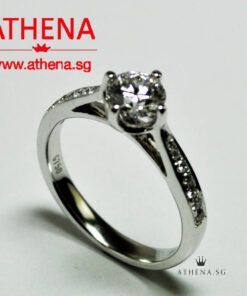 Alternative view of 18K WG DIAMOND RING D1-0.50CTS E/VS1 3 EX D14-0.10CTS 2.48G [WITH GIA CERT] (SIZE 8.5)
