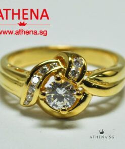 Alternative view of 20K YG DIAMOND RING D1-0.265CTS D8-0.10CTS 4.50G (SIZE 10.5) [NETT $1,080.00]