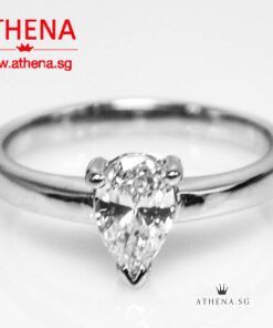 Alternative view of 18K WG PEAR CUT DIAMOND RING D1-0.45CTS 2.79G [SIZE 10]
