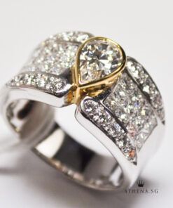 Alternative view of 18K 2 TONE DIAMOND RING P1-0.75CTS PD24-1.00CTS D18-0.55CTS 11.02G [SIZE 14] [WITH CERT]