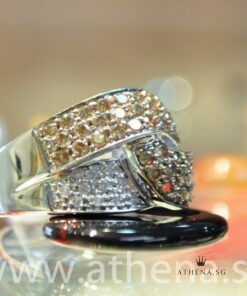 Alternative view of 18K W/G DOUBLE KNOT BRONZE DIAMOND RING D22-0.30CTS B50-1.20CTS 7.17G [SIZE 16] [NETT $1,588.00]