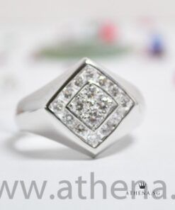 18K W/G DIAMOND RING D16-0.64CTS 6.94G (SIZE 18) [NETT $1,588.00]