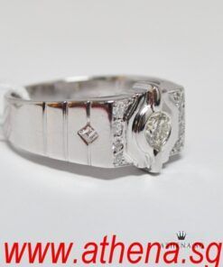 Alternative view of 18K W/G DIAMOND RING D1-0.30CTS D8-0.16CTS 7.74G (SIZE 18) [NETT $1,588.00]