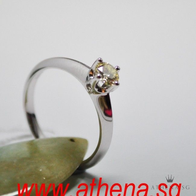 18K W/G DIAMOND RING D1-0.26CTS 2.25G (SIZE 9) - Image 2