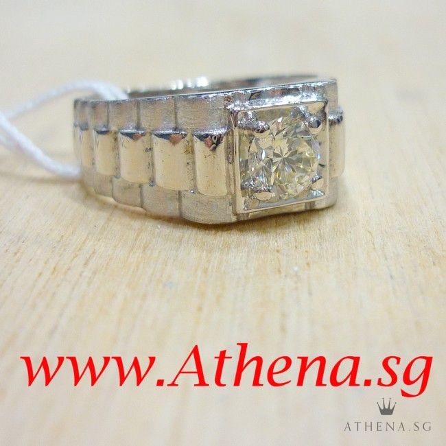 18KW DIAMOND RING D1-0.51CTS 6.62G (SIZE 15)