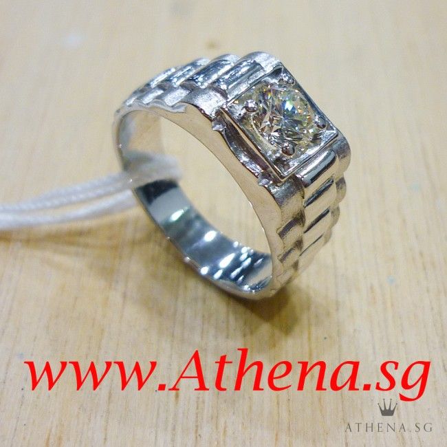 18KW DIAMOND RING D1-0.51CTS 6.62G (SIZE 15) - Image 2