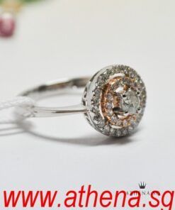 Alternative view of 18K 2 TONE DIAMOND RING D1-0.15CTS D41-0.41CTS 2.38G [SIZE 12]