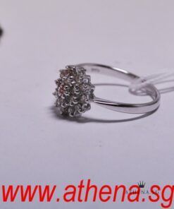 Alternative view of 18K W/G FLOWER DESIGN DIAMOND RING D19-0.38CTS 2.06G [SIZE 13.5]