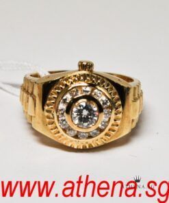 Alternative view of 20K YG WATCH DESIGN DIAMOND RING D1-0.30CTS D12-0.30CTS 8.00G