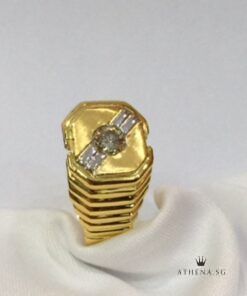 Alternative view of 18K 2 TONE FANCY DIAMOND RING D1-0.30CTS 6.21G [SIZE 22] [NETT $1,388.00]