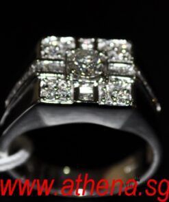 Alternative view of 18K WG DIAMOND RING D1-0.408CTS TD27-0.27CTS D12-0.24CTS 7.40G (SIZE 18) [NETT $2,090.00]