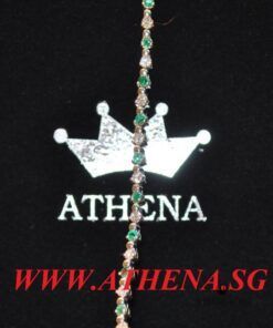 Alternative view of PT850 W/G EMERALD DIAMOND BRACELET E-1.09CTS/D-1.00CTS 11.98G