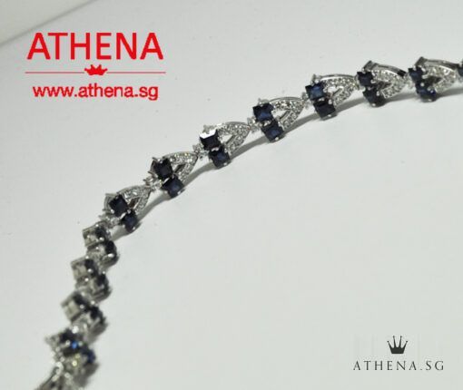 BLUE SAPPHIRE DIAMOND BRACELET SETTING WITH PLATINUM D78-1.50CTS 20.55G (LENGTH 15.5CM) [FROM LARRY JEWELLERY]