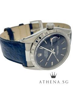 Alternative view of VINTAGE ROLEX OYSTER PERPETUAL DATEJUST "BLUE INDEX DIAL" 6605