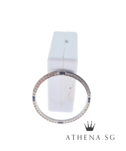 Alternative view of 18K WG MEN SIZE BLUE SAPPHIRE BEZEL WITH DIAMOND 3.90G 36MM