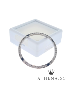 18K WG MEN SIZE BLUE SAPPHIRE BEZEL WITH DIAMOND 3.90G 36MM