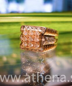 20K Y/G MEN DIAMOND RING D9-0.50CTS D28-0.30CTS [SIZE 16]