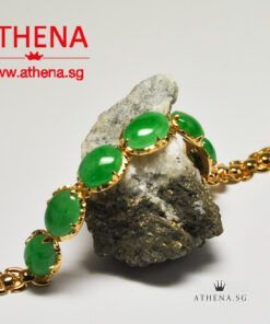 20K YG JADE BRACELET 10.16G