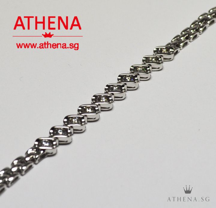 18K WG DIAMOND BRACELET D10-0.30CTS 6.85G (LENGTH 15.2CM) - Image 2