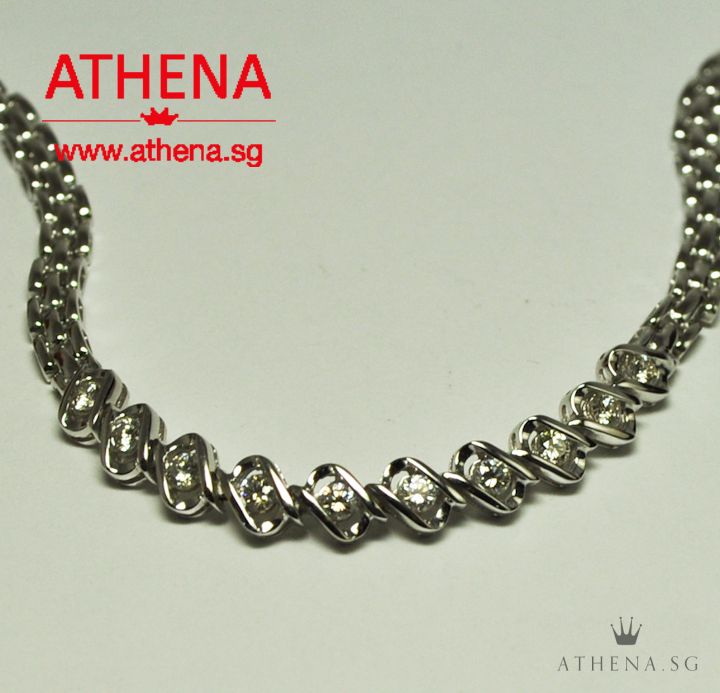 18K WG DIAMOND BRACELET D10-0.30CTS 6.85G (LENGTH 15.2CM) - Image 3