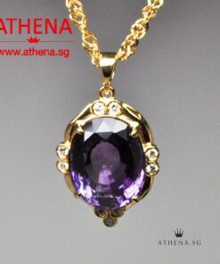 Alternative view of 20K YG AMETHYST PENDANT WITH DIAMOND D8-0.15CTS 7.44G