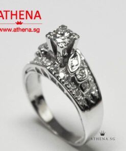 Alternative view of 18K WG ANTIQUE DESIGN DIAMOND RING D1-0.30CTS D32-0.32CTS 3.85G