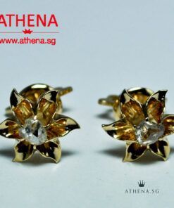 18K YG ANTIQUE DESIGN INTAN EARSTUD 2.00G