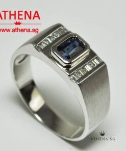 Alternative view of 18K WG BLUE SAPPHIRE RING WITH DIAMOND TD20-0.40CTS 7.06G [WITH CERT]