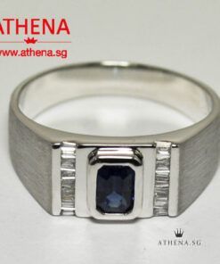 18K WG BLUE SAPPHIRE RING WITH DIAMOND TD20-0.40CTS 7.06G [WITH CERT]