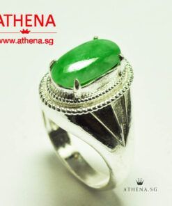 Alternative view of TYPE "A" 925 SILVER JADE RING 8.90G