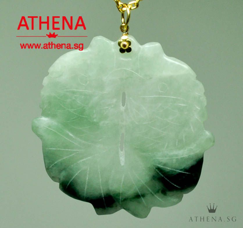 TYPE "A" 20K YG FISH DESIGN JADE PENDANT 15.81G (WITH CERT) - Image 2