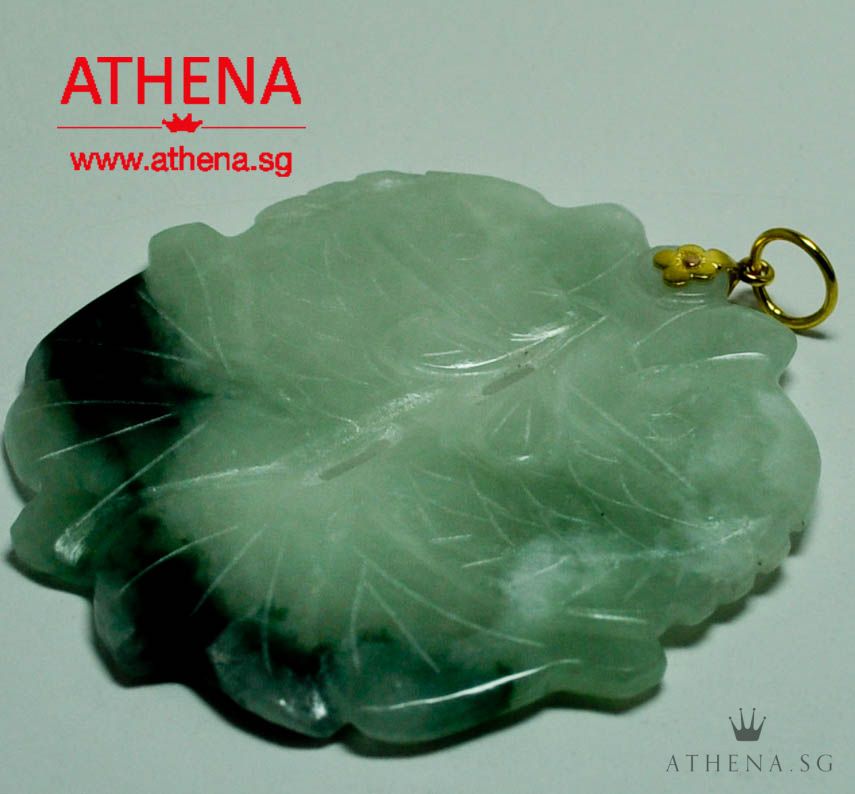 TYPE "A" 20K YG FISH DESIGN JADE PENDANT 15.81G (WITH CERT) - Image 3