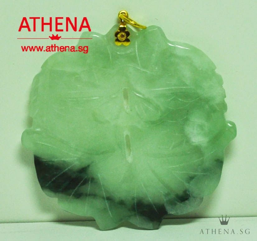TYPE "A" 20K YG FISH DESIGN JADE PENDANT 15.81G (WITH CERT)